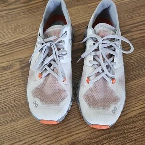 On Running Women's Sneakers - White and Orange Accents